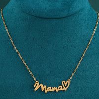 Wholesale Casual Modern Style Classic Style Letter Titanium Steel Asymmetrical 18K Gold Plated Pendant Necklace main image 1
