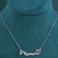 Wholesale Casual Modern Style Classic Style Letter Titanium Steel Asymmetrical 18K Gold Plated Pendant Necklace sku image 2