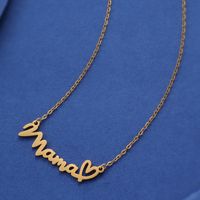 Wholesale Casual Modern Style Classic Style Letter Titanium Steel Asymmetrical 18K Gold Plated Pendant Necklace sku image 1