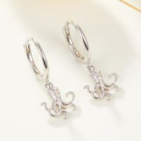1 Pair Casual Hawaiian Ocean Plating Inlay Sterling Silver Zircon White Gold Plated Gold Plated Drop Earrings main image 4