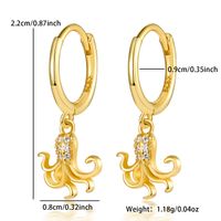 1 Pair Casual Hawaiian Ocean Plating Inlay Sterling Silver Zircon White Gold Plated Gold Plated Drop Earrings main image 2