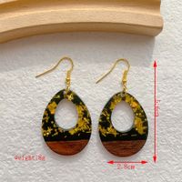 1 Pair Classical Classic Style Geometric Wood Resin Drop Earrings sku image 3