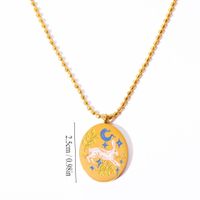 Titanium Steel 14K Gold Plated Cute MAMA Simple Style Asymmetrical Rabbit Pendant Necklace main image 2