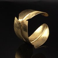 Simple Style Classic Style Feather 304 Stainless Steel Bangle In Bulk sku image 1