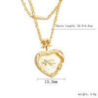 Sterling Silver Silver Plated IG Style Modern Style Inlay Heart Shape Zircon Double Layer Necklaces main image 2
