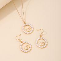 IG Style Simple Style Heart Shape Zinc Alloy Hollow Out Inlay Artificial Pearls Women's Jewelry Set main image 3