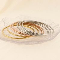 Simple Style Round Titanium Steel 18K Gold Plated Bangle In Bulk main image 5