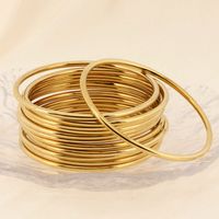 Simple Style Round Titanium Steel 18K Gold Plated Bangle In Bulk main image 3