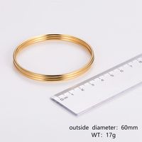 Elegant Simple Style Solid Color 304 Stainless Steel 18K Gold Plated Bangle In Bulk main image 2