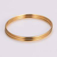 Elegant Simple Style Solid Color 304 Stainless Steel 18K Gold Plated Bangle In Bulk main image 3