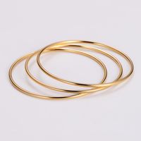 Elegant Simple Style Solid Color 304 Stainless Steel 18K Gold Plated Bangle In Bulk main image 1