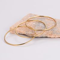 Elegant Simple Style Solid Color 304 Stainless Steel 18K Gold Plated Bangle In Bulk main image 4