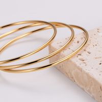Elegant Simple Style Solid Color 304 Stainless Steel 18K Gold Plated Bangle In Bulk main image 6