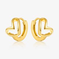 1 Pair Elegant Glam Heart Shape Plating Sterling Silver White Gold Plated Gold Plated Earrings main image 5