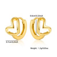 1 Pair Elegant Glam Heart Shape Plating Sterling Silver White Gold Plated Gold Plated Earrings main image 2