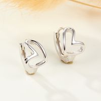 1 Pair Elegant Glam Heart Shape Plating Sterling Silver White Gold Plated Gold Plated Earrings main image 4