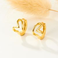 1 Pair Elegant Glam Heart Shape Plating Sterling Silver White Gold Plated Gold Plated Earrings main image 3