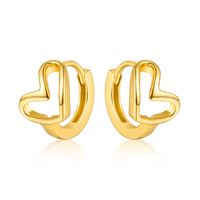 1 Pair Elegant Glam Heart Shape Plating Sterling Silver White Gold Plated Gold Plated Earrings sku image 1