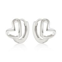 1 Pair Elegant Glam Heart Shape Plating Sterling Silver White Gold Plated Gold Plated Earrings sku image 2