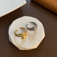 Titan Stahl Vergoldet Versilbert Elegant Klassischer Stil Einfarbig Ringe main image 1