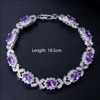 Wholesale Simple Style Shiny Oval Butterfly Copper Inlay White Gold Plated Zircon Bracelets main image 2