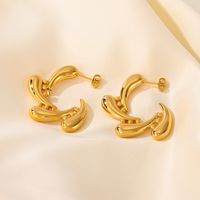 1 Pair Vintage Style Simple Style Solid Color Plating Inlay Titanium Steel Titanium Steel 18K Gold Plated Ear Studs main image 7