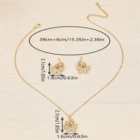 Copper Elegant Lady Simple Style Inlay Animal Splicing Bow Knot Zircon Earrings Necklace main image 2