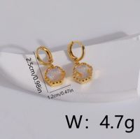 1 Pair Retro Sweet Geometric Inlay Copper Artificial Crystal 18K Gold Plated Drop Earrings main image 2