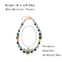 Retro Color Block Plastic Beaded Women's Necklace main image 2