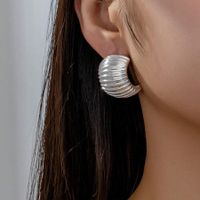 1 Pair IG Style Simple Style Classic Style Spiral Stripe Copper White Gold Plated Gold Plated Ear Studs main image 1