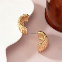 1 Pair IG Style Simple Style Classic Style Spiral Stripe Copper White Gold Plated Gold Plated Ear Studs main image 6