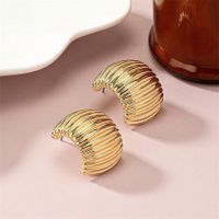 1 Pair IG Style Simple Style Classic Style Spiral Stripe Copper White Gold Plated Gold Plated Ear Studs main image 5