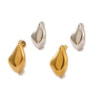 1 Pair IG Style Vintage Style Simple Style Water Droplets 304 Stainless Steel 18K Gold Plated Ear Studs main image 7