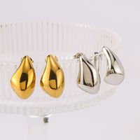 1 Pair IG Style Vintage Style Simple Style Water Droplets 304 Stainless Steel 18K Gold Plated Ear Studs main image 5