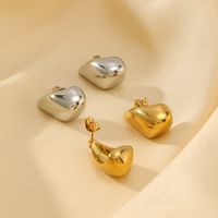 1 Pair IG Style Vintage Style Simple Style Water Droplets 304 Stainless Steel 18K Gold Plated Ear Studs main image 1