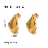 1 Pair IG Style Vintage Style Simple Style Water Droplets 304 Stainless Steel 18K Gold Plated Ear Studs sku image 2