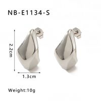 1 Pair IG Style Vintage Style Simple Style Water Droplets 304 Stainless Steel 18K Gold Plated Ear Studs main image 2