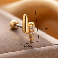 1 Piece IG Style French Style Simple Style Triangle Butterfly Lightning Inlay Copper Zircon Ear Studs main image 2