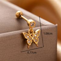 1 Piece IG Style French Style Simple Style Triangle Butterfly Lightning Inlay Copper Zircon Ear Studs main image 3