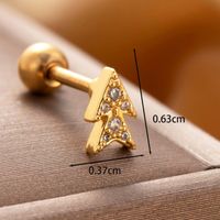 1 Piece IG Style French Style Simple Style Triangle Butterfly Lightning Inlay Copper Zircon Ear Studs main image 4