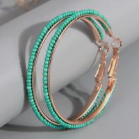 Exaggerated Vacation Round Seed Bead Ferroalloy Women's Hoop Earrings main image 1