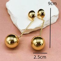 1 Pair IG Style Modern Style Cool Style Ball Copper Drop Earrings main image 2