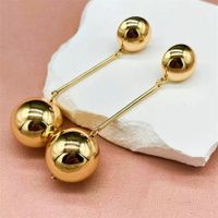 1 Pair IG Style Modern Style Cool Style Ball Copper Drop Earrings sku image 1