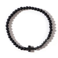 Casual Streetwear Cross Agate Men's Bracelets sku image 1