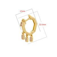 1 Pair Simple Style Solid Color Plating Inlay Copper Zircon 18K Gold Plated Drop Earrings main image 2