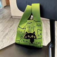 Women's Medium Polyester Cat Cute Open Handbag sku image 2