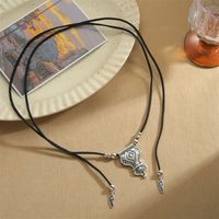 Vintage Style Simple Style Round CCB Alloy Velvet Inlay CCB Women's Pendant Necklace sku image 2