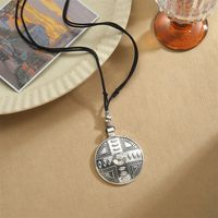 Vintage Style Simple Style Round CCB Alloy Velvet Inlay CCB Women's Pendant Necklace sku image 1