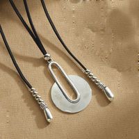 Vintage Style Simple Style Round CCB Alloy Velvet Inlay CCB Women's Pendant Necklace sku image 3