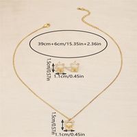 Copper 18K Gold Plated IG Style Simple Style Hollow Out Inlay Geometric Bow Knot Zircon Jewelry Set main image 2